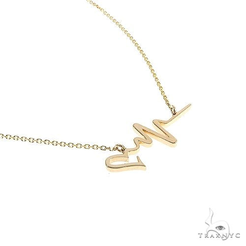 14K Gold Heartbeat Necklace 66541 - Image 2