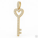 14K Gold Heart Key Diamond Pendant 66680