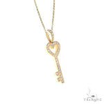 14K Gold Heart Key Diamond Pendant Set 66691 - Image 2