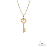 14K Gold Heart Key Diamond Pendant Set 66691 - Image 3