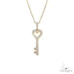 14K Gold Heart Key Diamond Pendant Set 66691 - Image 1