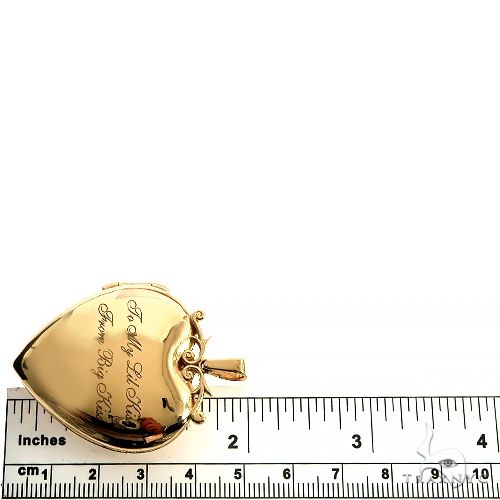 14K Gold Heart Locket Photo Pendant 66631 - Image 7