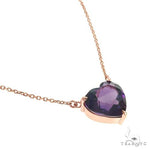 14K Gold Heart Shape Amethyst  Necklace 66745 - Image 2