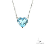 14K Gold Heart Shape Aquamarine Necklace 66750 - Image 1