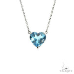 14K Gold Heart Shape Blue Topaz Necklace 66743 - Image 1