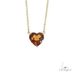 14K Gold Heart Shape Citrin Necklace 66747 - Image 1