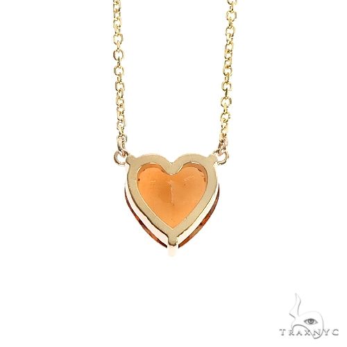 14K Gold Heart Shape Citrin Necklace 66747 - Image 4