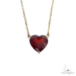 14K Gold Heart Shape Garnet Necklace 66748 - Image 1