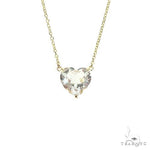14K Gold Heart Shape White Topaz Necklace 66749 - Image 1