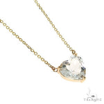 14K Gold Heart Shape White Topaz Necklace 66749 - Image 2