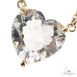 14K Gold Heart Shape White Topaz Necklace 66749 - Image 3