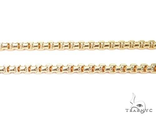 14K Yellow Gold Hollow Round Box Link Chain 24 Inches 2.5mm 68113 - Image 2