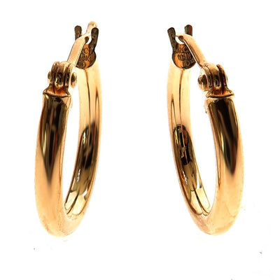 14K Gold Hoop Earrings 15mm