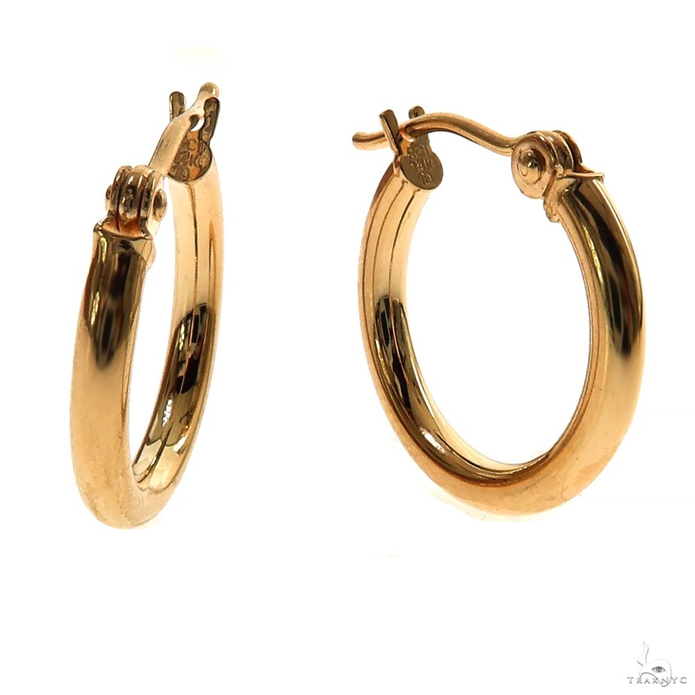 14K Gold Hoop Earrings 15mm | TraxNYC