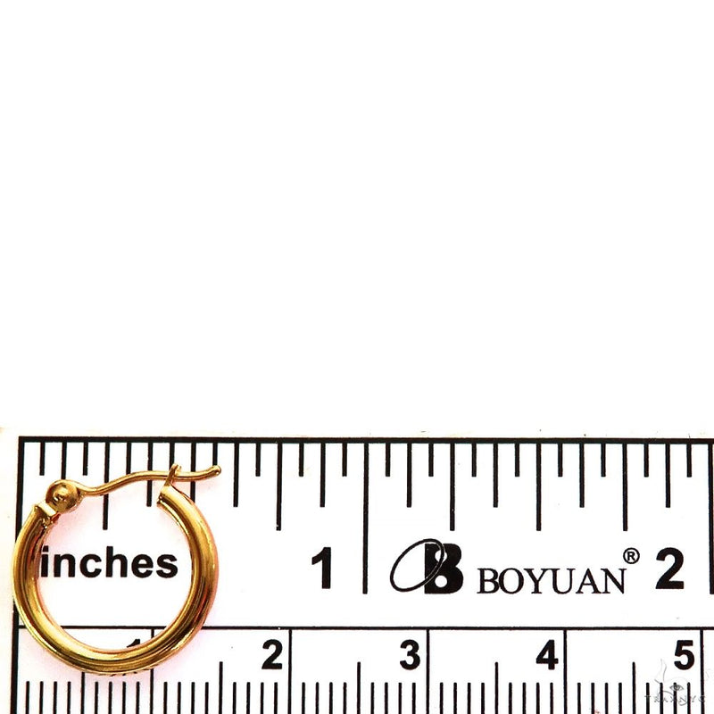 14K Gold Hoop Earrings 15mm 69908 - Image 4