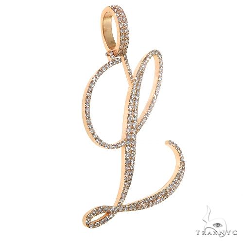 14K Gold Initial Diamond Pendant 67601 - Image 2