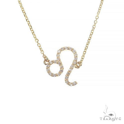 14K Gold Leo Diamond Necklace