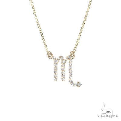 14K Gold Scorpio Diamond Necklace 66721 - Image 1