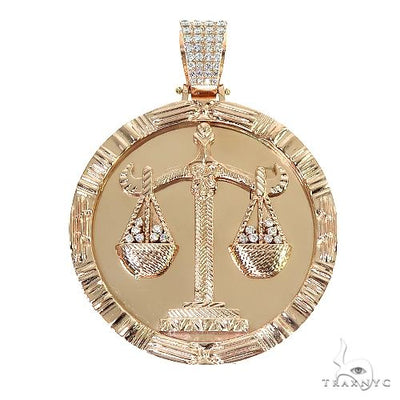 14K Gold Libra Sign Pendant 66700 - Image 1