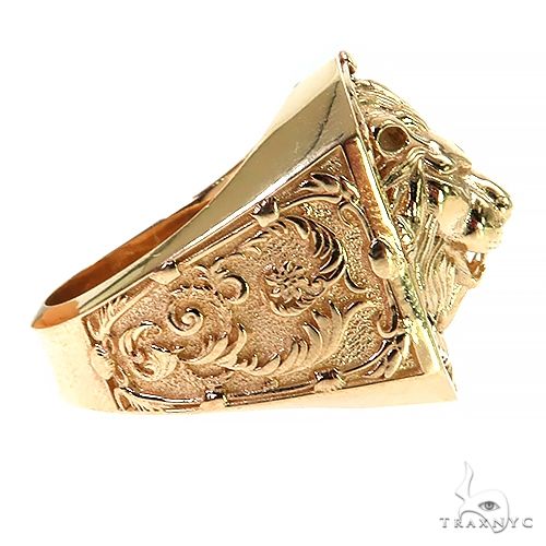 14K Gold Leonardo Da Vinci Lion Ring, photo 3 of 6