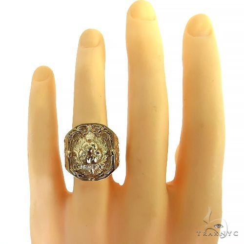 14K Gold Leonardo Da Vinci Lion Ring, photo 6 of 6