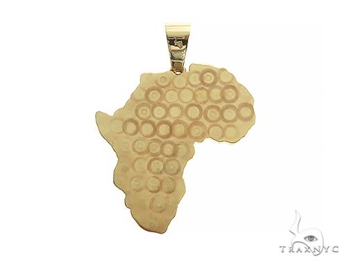14K Gold Medium African Pendant 66343 - Image 3