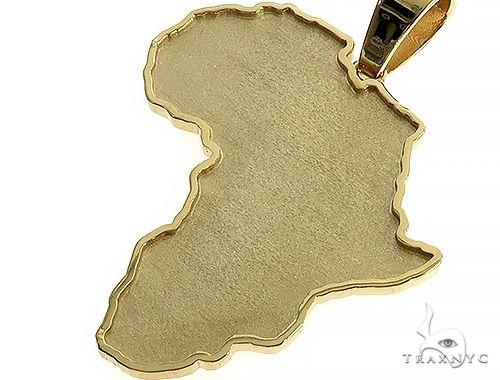 14K Gold Medium African Pendant 66343 - Image 4