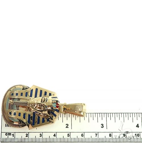 14K Gold Medium Custom Pharaoh King Tut Pendant 66471 - Image 7