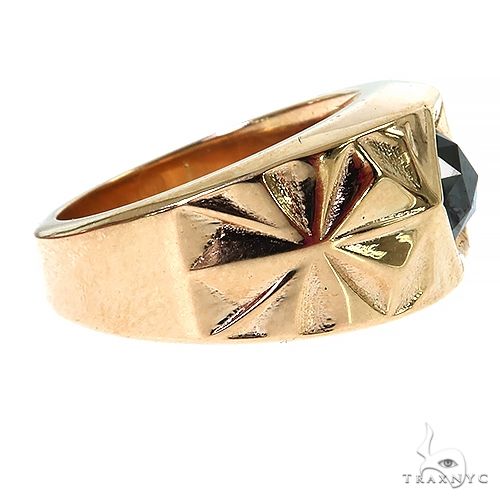 14K Gold Solitary Tuxedo Black Diamond Ring, photo 3 of 6