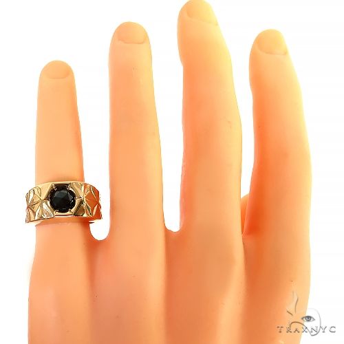 14K Gold Solitary Tuxedo Black Diamond Ring, photo 6 of 6