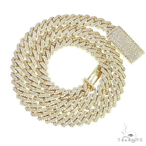 14K Gold Mimi Cuban Diamond Chain 22 Inches 10mm   66583 - Image 3