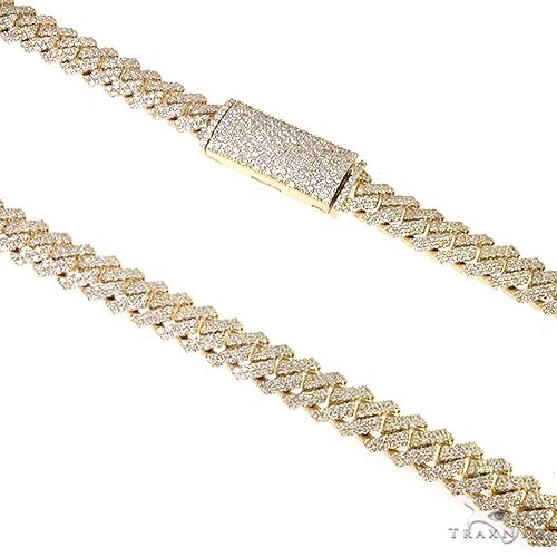 14K gold Miami Cuban link chain, 22 inches, 10mm, diamond iced men's necklace
