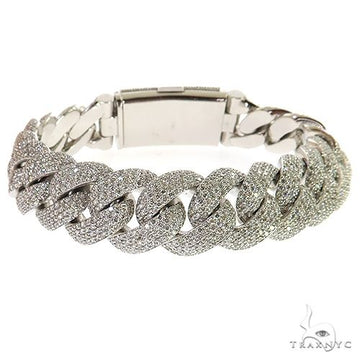 14K Gold Miami Cuban Link Diamond Bracelet 15.25mm 8 Inches