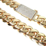 Solid Miami Cuban Diamond Lock Chain 21 Inches 18mm    66843 - Image 2