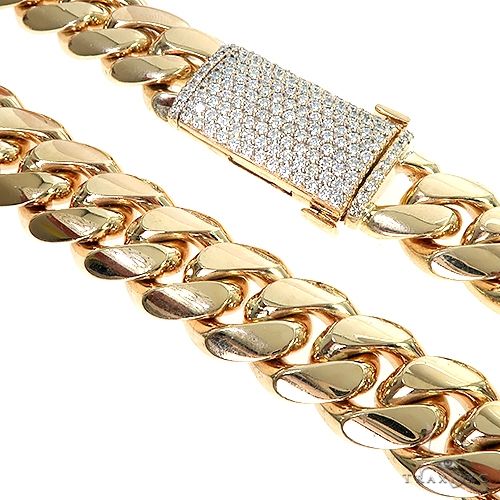 Solid Miami Cuban Diamond Lock Chain 21 Inches 18mm    66843 - Image 2