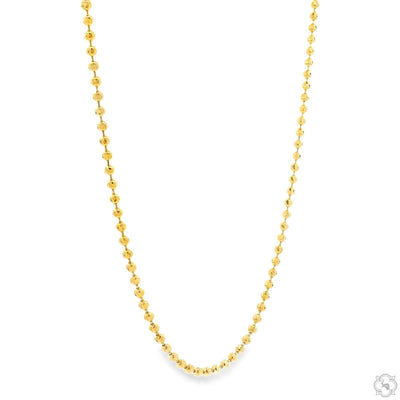 14K Solid Gold Moon Cut Chain 22 Inches 1.9mm