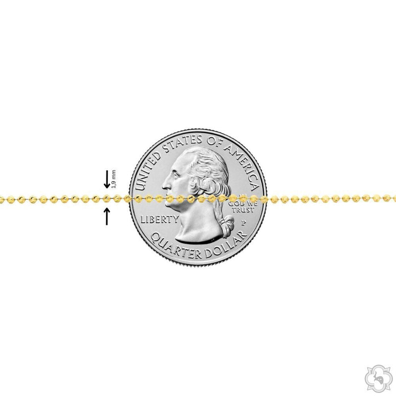 14K Gold Moon Cut Chain 22 Inches 1.9mm 64562 - Image 3