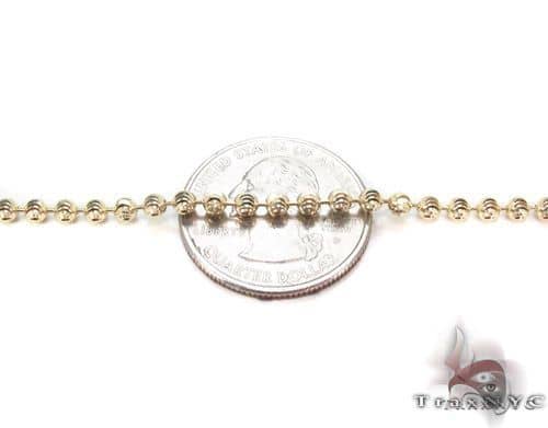 14K yellow gold moon cut chain necklace, 5mm thickness, 24 inches long.