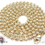 14K yellow gold moon cut chain necklace, 5mm thickness, 24 inches long.