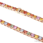 14K Gold Multi Colored Sapphire Tennis Chain 66727 - Image 3