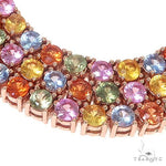 14K Gold Multi Colored Sapphire Tennis Chain 66727 - Image 4