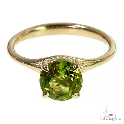 14K Gold Peridot Solitaire Engagement Ring 66426 - Image 3