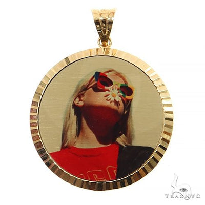 14K Gold Photo Pendant 30mm