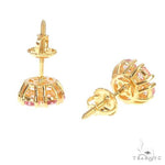 Small Sakura Sapphire Diamond Flower Earrings 66856 - Image 3