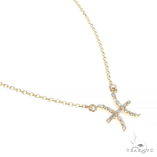 14K Gold Pisces Diamond Necklace 66715 - Image 2