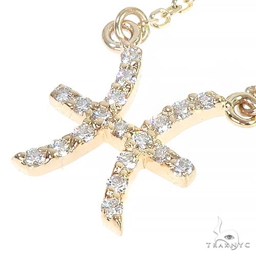 14K Gold Pisces Diamond Necklace 66715 - Image 4
