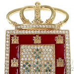 14K Gold Portugal Flag Emblem Diamond Pendant 66362 - Image 5