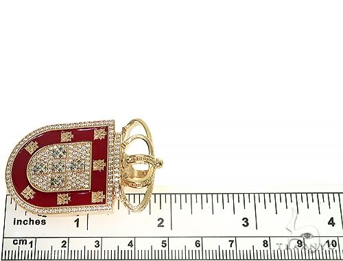 14K Gold Portugal Flag Emblem Diamond Pendant 66362 - Image 8