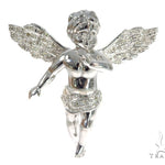 14K Gold Prong Diamond Angel Pendant 45400 - Image 1