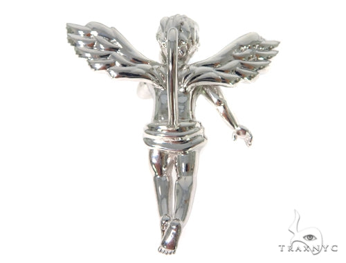 14K Gold Prong Diamond Angel Pendant 45400 - Image 4